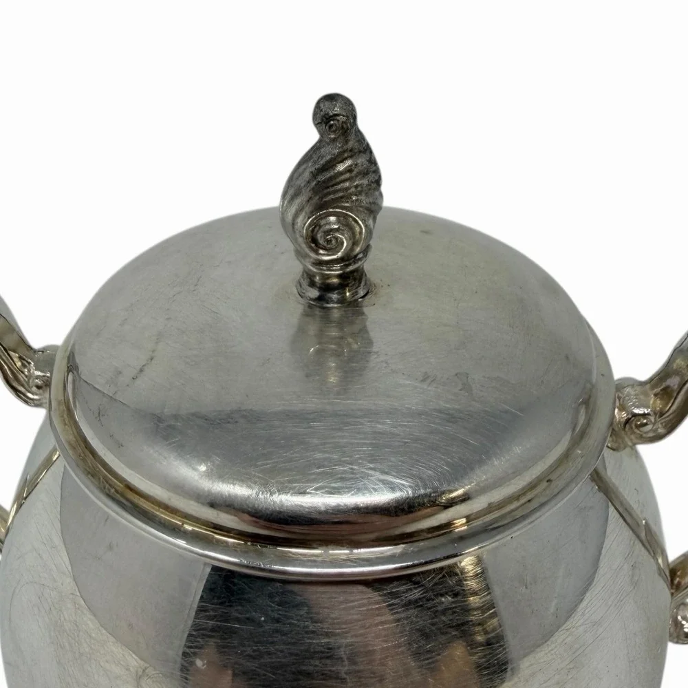 Vintage Sheridan‎ Sugar Bowl Silver on Copper